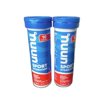 2 Nuun Sport Hydration Fruit Punch 10 Tablets Exp 10/2026