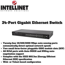 Intellinet 560917 24-Port Web-Managed Gigabit Switch w/2 SFP Ports