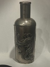 Tuck Chang Chinese Export Silver Dragon Reticulated Bottle w/ Pinaud Insert