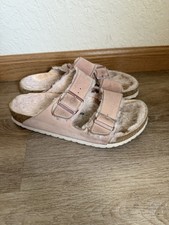 Birkenstock Arizona Shearling Suede Fuzzy Pink Sandlas Size 39
