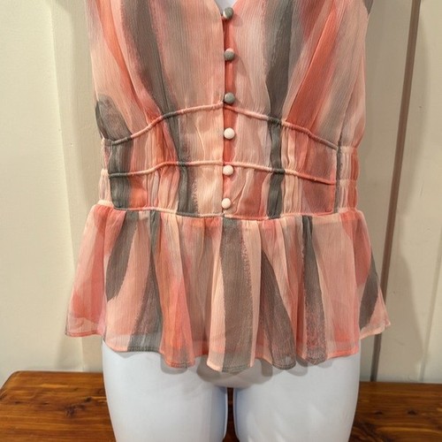 Top Peplum Roccocò Righe Pittoriche Casa Bianca Mercato Nero Nuovo con etichette M - Foto 3 di 7