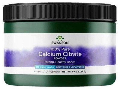 Swanson 100% Pure and Dairy-Free Calcium Citrate Powder - 227g (83,26 EUR/kg)