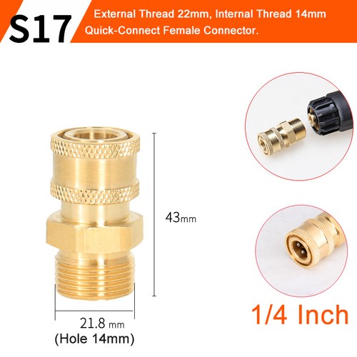 Pressure Washer Quick Connector Spray Torch Foam Snow Foam Lance Connector Brass - Afbeelding 21 van 28