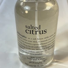 Philosophy Salted Citrus Body Spritz 16 oz New with sprayer. READ.