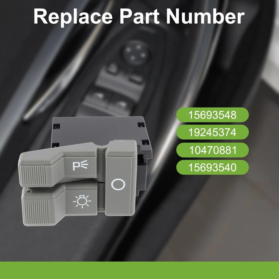 Interruptor de faros gris 15693548 para camioneta Chevy GMC C1500 C2500 3500 1990-1994 Foto 3 de 4