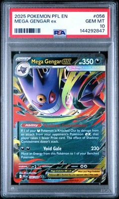 2025 POKEMON PFL EN-PHANTASMAL FLAMES #056 MEGA GENGAR EX PSA 10