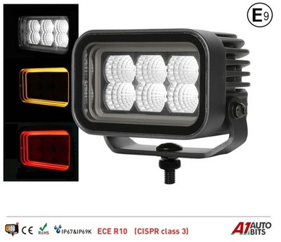 1X Würfel Tunnel Effekt Rechteckig 4'' LED Arbeit Position Licht 42W Zweifarbig E9