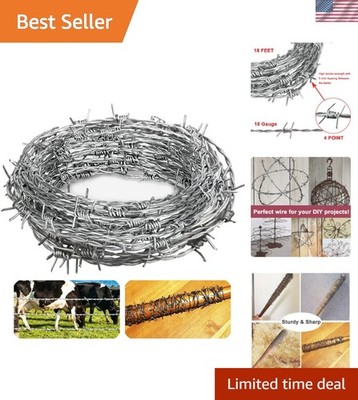 20 Feet Strong 4 Point Barbed Wire - Secure Your Garden & Create Stunning Crafts
