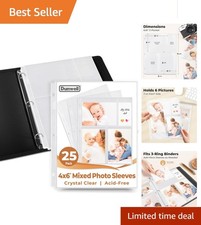 Durable 4x6 Photo Sleeves 25 Pack - Mixed Format for Optimal Viewing and Storage
