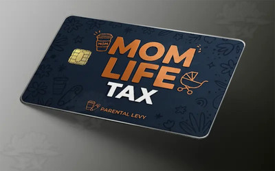 Mom Life Tax Premium Credit Card Skin | Funny Parental Levy Vinyl Debit Card Cov