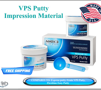 Dental VPS Putty Set VPS Impression Material Base or Catalyst 600 gr, Made in US