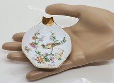 Vintage Lefton Ashtray Peacock Floral Design Marked Signed Multicolor