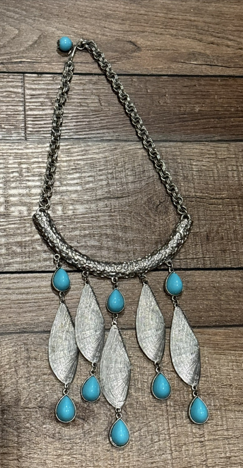 3 Silver Tone Statement Necklaces Shells Seashell… - image 4