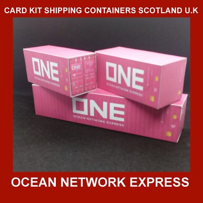 One Ocean Network Express 40 Fuß x 4 Jetzt kaufen & KOSTENLOS 20 Fuß OO Stärke 1:76 Kartenmodelle