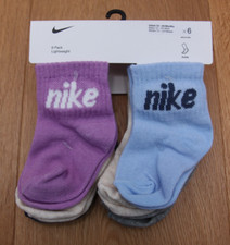 Nike 6 Pair Lightweight Ankle Socks  Size 12-24 Months 