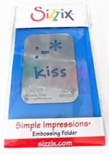 Kiss Emoticon Sizzix Metal Stencil Embossing Folder 654326 NEW 