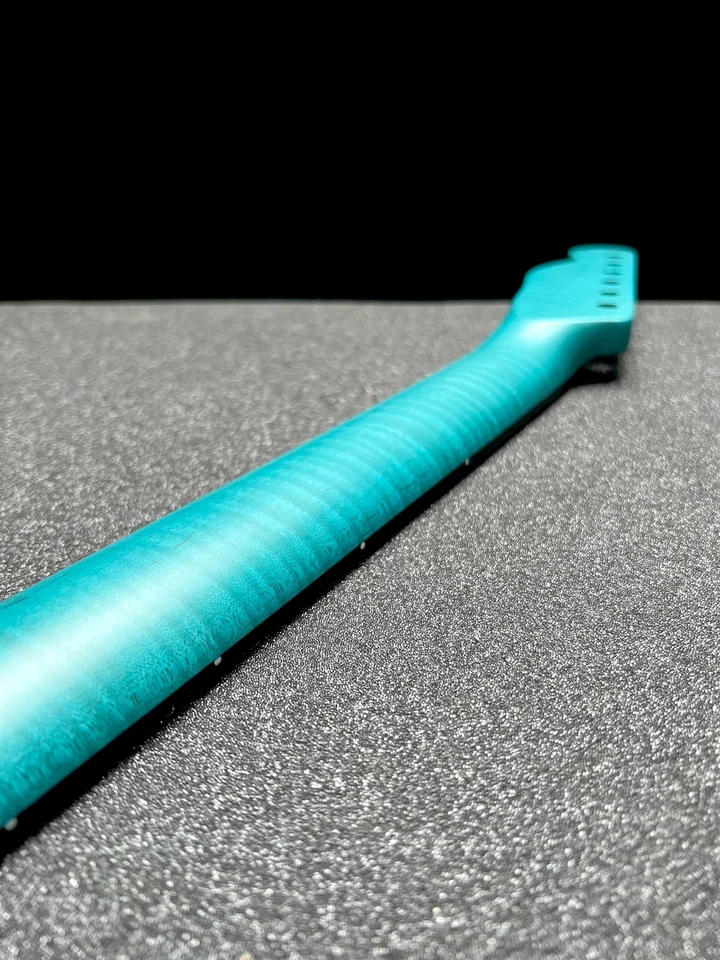 Warmtone Custom Guitars Blue Flamed Maple Tele Style Neck Blue - Image 4 of 4