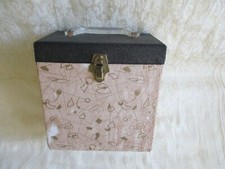 Vintage 1960's 45 RPM Cosmic Design Record Carrying Case with 20 Records