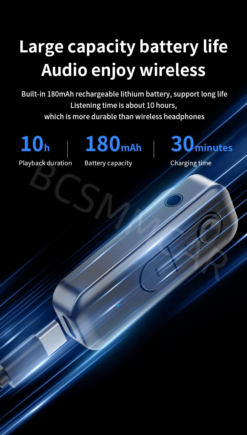 Bluetooth Receiver Adapter Wireless Car Audio Music Handsfree Headset 3.5mm Jack