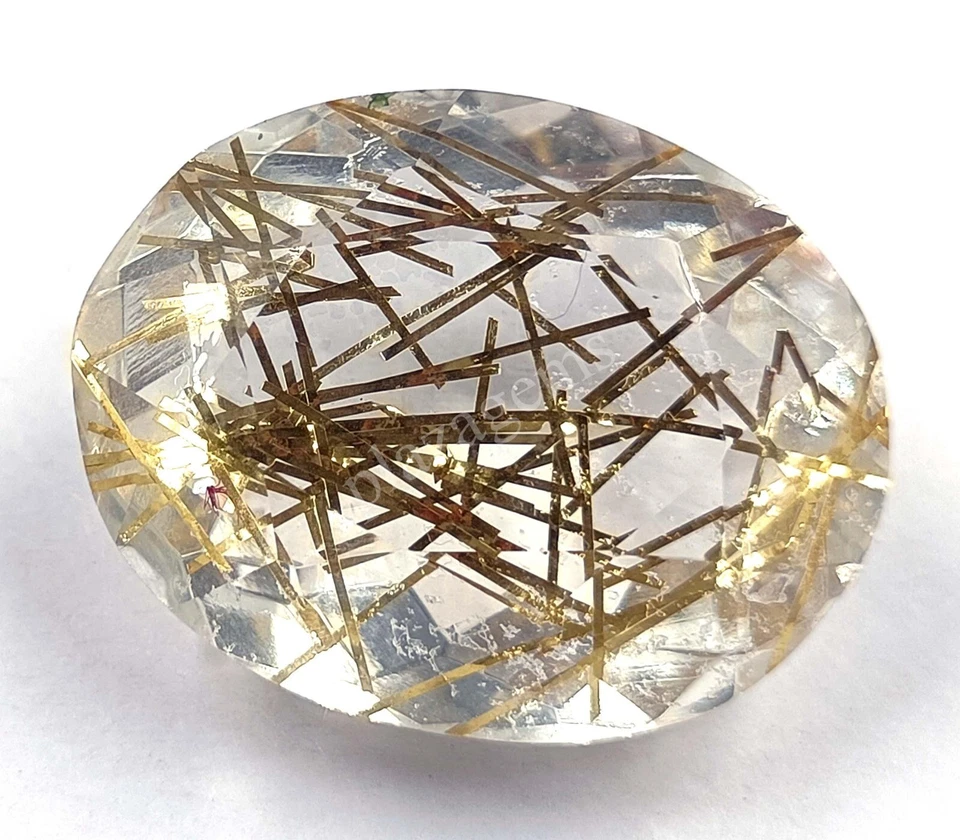 56.15 CT Oval Cut Goldan Rutilated Quartz Certified Transparent Loose Gems 5MRD - Image 2 of 4