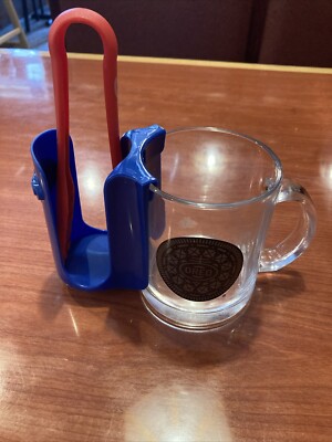 Nabisco Vintage Oreo Dunk Milk Glass For Oreo Cookies With Tongs
