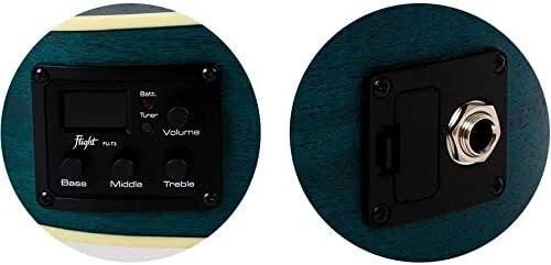 Flight Gemstone Series, 4-String Electro-Acoustic Concert Ukulele, Topaz - Image 2 of 4