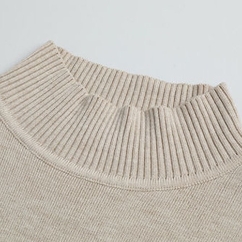 Women Long Sleeve Half Turtleneck Fleece Sweater Warm Knitted Pullover Base Tops - Picture 11 of 20