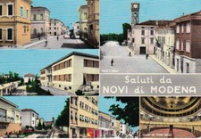 CARTOLINA SALUTI DA NOVI DI MODENA COLORATA A MANO ED. PINI 1963 UNICA SU EBAY