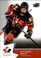 Victoria Bach Signed 2020 Upper Deck Canada Women Card #44 Team Canada