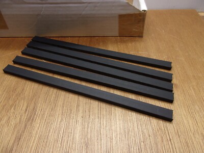 (Qty.5) 1/4'' X 1/2'' X 10'' Tivar UHMW PE Polyethylene Flat Plate Bar Stock Black