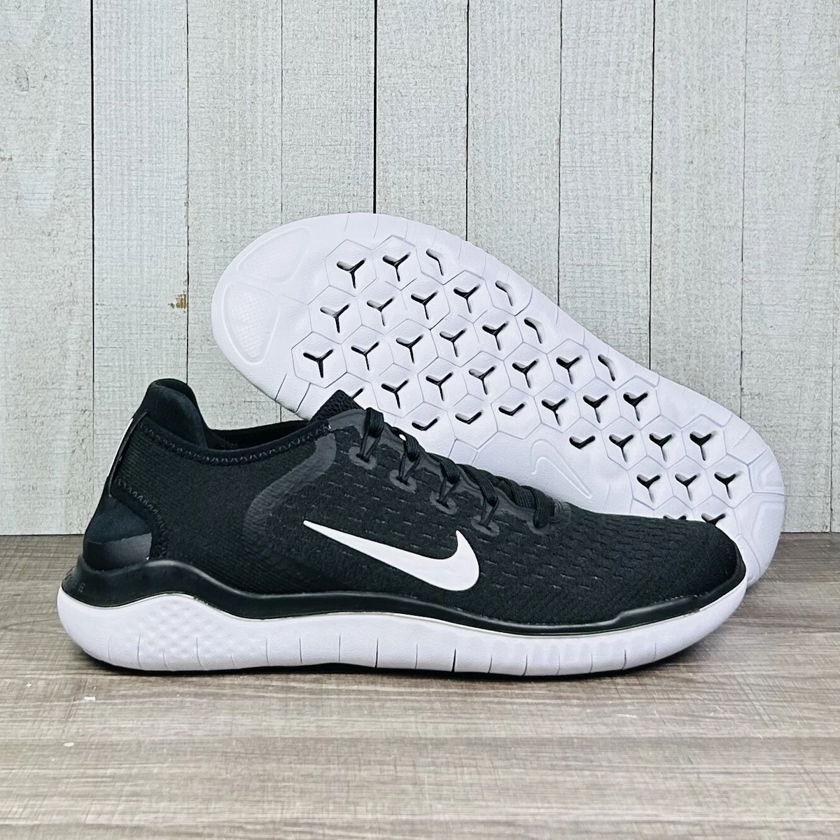 Wmns Nike Free RN 2018 Black White Running Trainers Women&#039;s Size 6.5-9.5 |