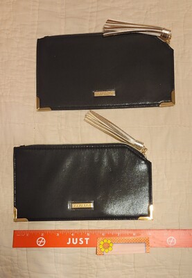 Lot of 2 Limited Edition Black Gold Evening Makeup Cosmetic Travel Bag