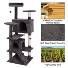 55'' Multi-Level Cat Tree Tower Kitten Condo House W/Scratching Posts Dark Grey 