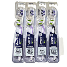 4 Pack Oral-B Medium Cross Action Toothbrushes 90 Plaque Removal