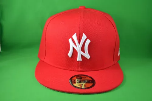 New York Yankees - New Era 59FIFTY Fitted Cap HAT Red Size 7 1/8 Cooperstown NEW