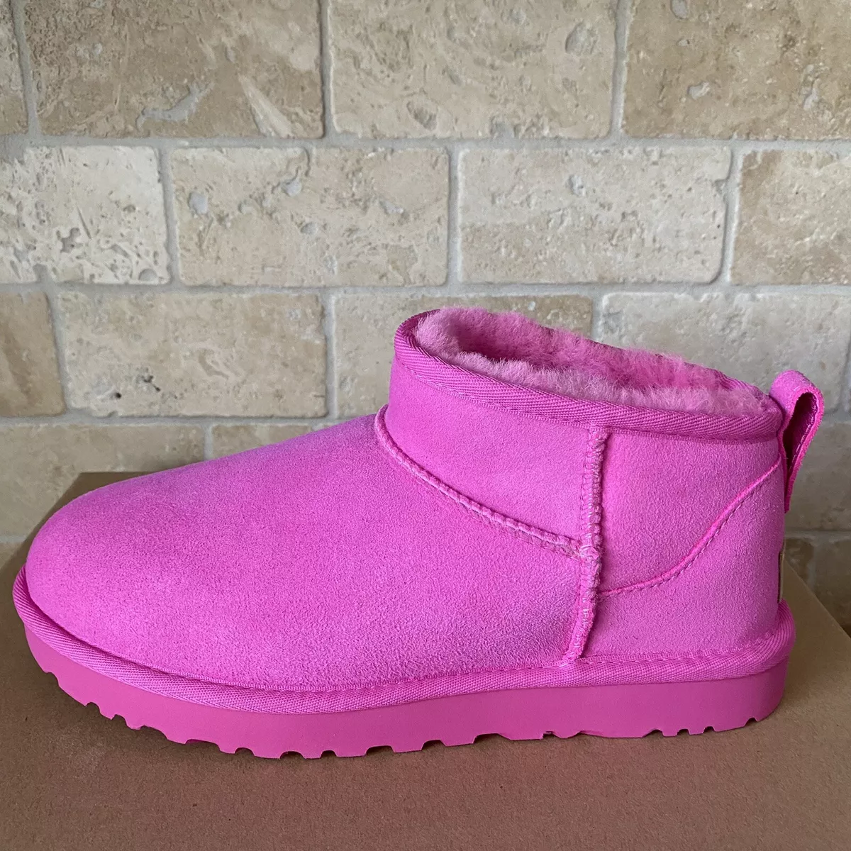 UGG Classic Ultra Mini Carnation Pink Water-resistant Suede Boots Size 8  Women