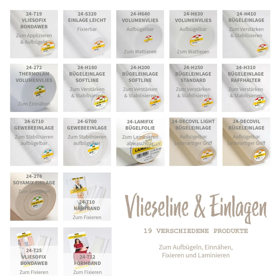 Vlieseline, Vliesofix, Volumenvlies, Bügeleinlage, Nahtband- Freudenberger *50cm - Bild 1 von 4