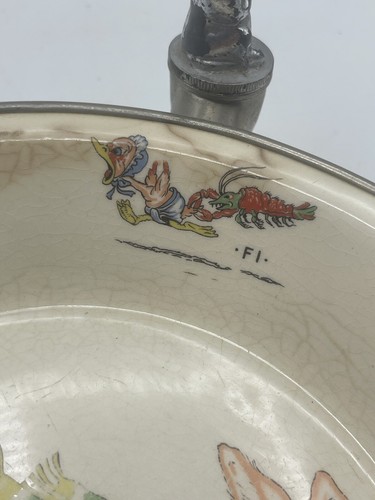 Calentador de bebé vintage Farberware metal cerámica Oswald the Lucky Rabbit Crazing - Imagen 17 de 17