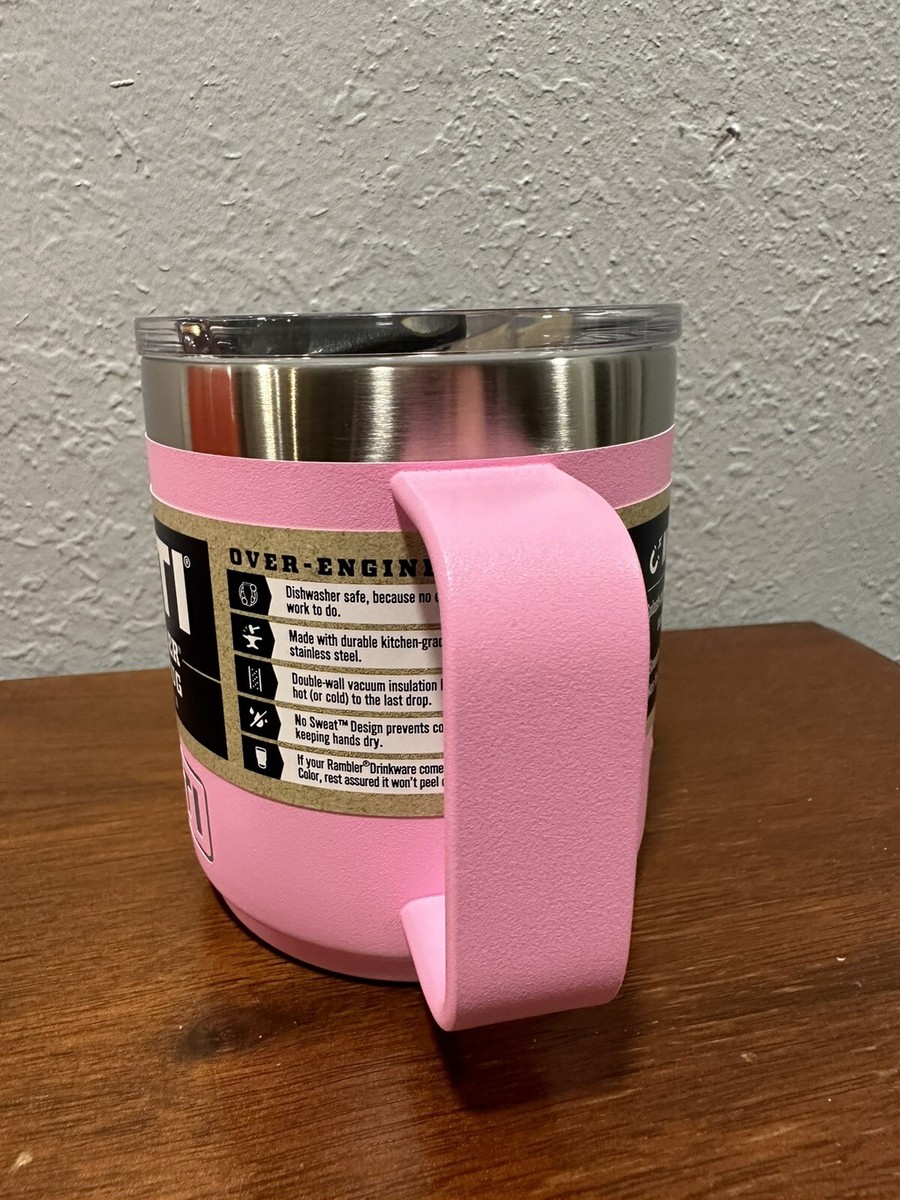 YETI POWER PINK 10oz Coffee Stackable Rambler Mug with Handle Soup