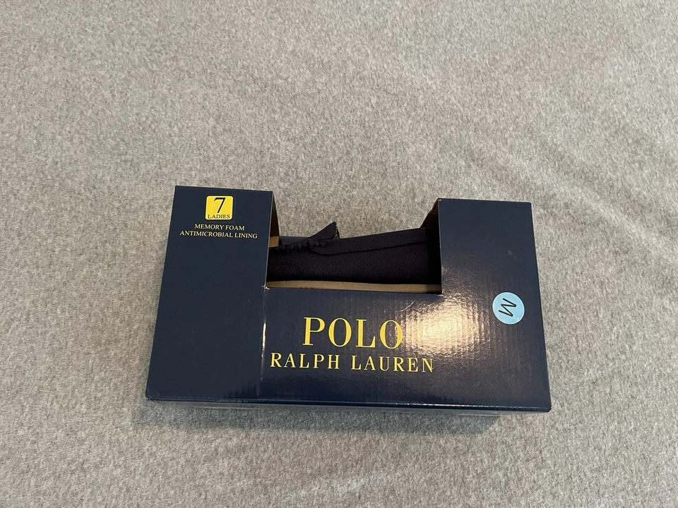 全新 Polo Ralph Lauren Declan 熊莫卡辛拖鞋 海军蓝 女士 7 — 第 2/4 张图片