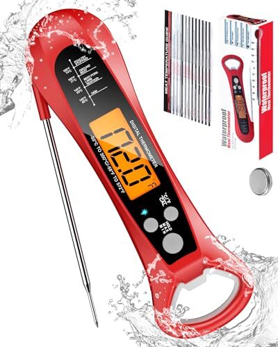 Meat Thermometer Digital, Instant Read Meat Thermometer for Grill and Cooking...