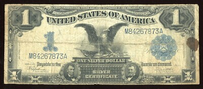 #ad 1899 Large Size $1 Silver Certificate Black Eagle $139.99