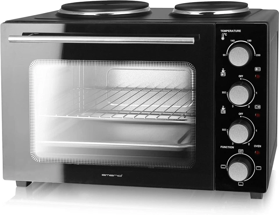 Mini Backofen 32L mit 2 Kochplatten Emerio MO-125236.4 Kleinküche Gerät  - Bild 3 von 4