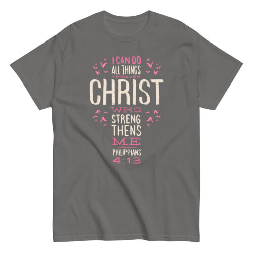 Christian T-Shirt | I Can Do All Things Through Christ Bible Verse gift - Picture 7 of 8