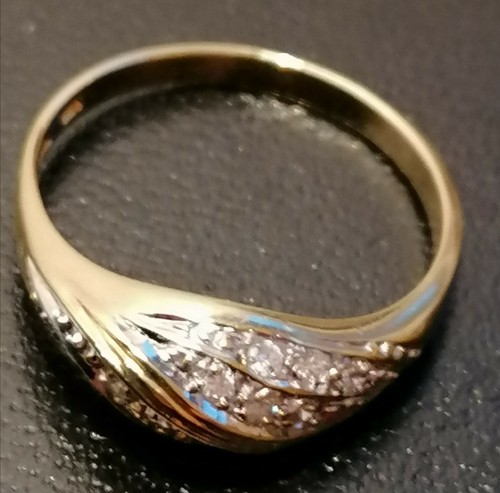 Gelbgold Ring 585 mit Diamanten - Bild 2 von 3