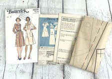 Vintage 70's BUTTERICK Pattern 4638 Ladies A-Line Shirt Dress w/ Collar Size 10
