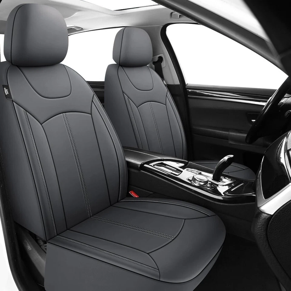 For Toyota Car Seat Covers Faux Leather Full Set 5 Seats Front Rear Protectors - Image 2 of 4