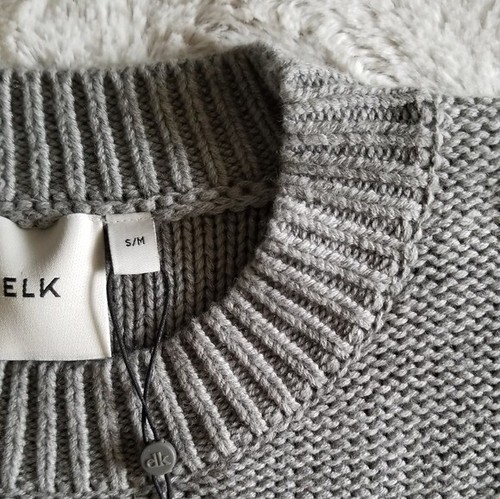 Elk Melbourne Australia Reis Grey Marle Knit Wool Blend Sweater NWT S/M - Picture 5 of 8