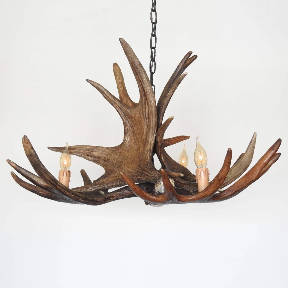 Real Moose Antler Chandelier - Image 3 of 3