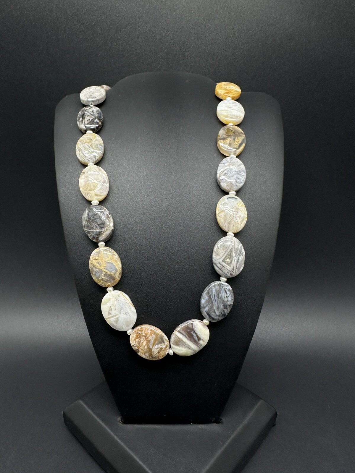 Needle Agate Sterling Silver Statement Necklace 1… - image 3